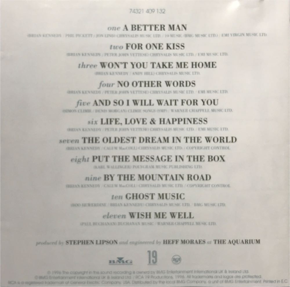 A Better Man - Brian Kennedy (CD) music collectible [Barcode 743214091326] - Main Image 2