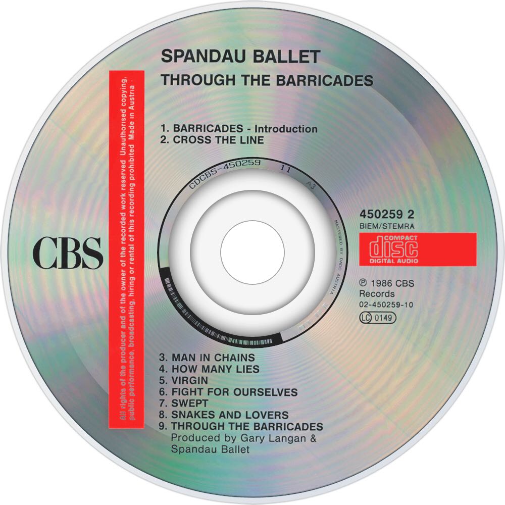 Through The Barricades - Spandau Ballet (CD - 42) music collectible [Barcode 5099745025923] - Main Image 4