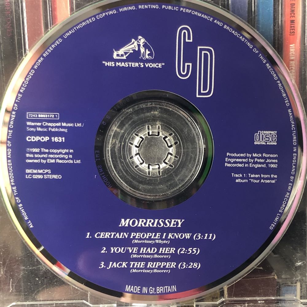 Certain People I Know (UK CD Single) - Morrissey (CD) music collectible [Barcode 724388031721] - Main Image 3