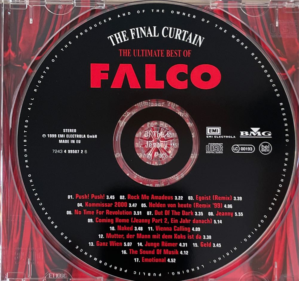 Final Curtain - Falco (CD - 71) music collectible [Barcode 724349950726] - Main Image 3