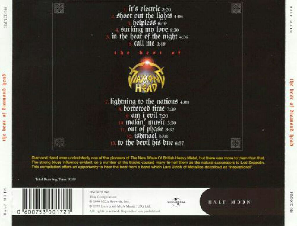 Best of Diamond Head - Diamond Head (CD) music collectible [Barcode 600753001721] - Main Image 2
