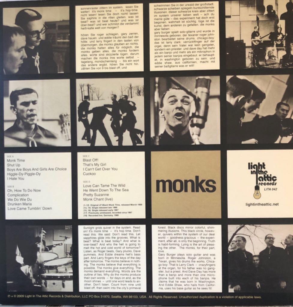 Black Monk Time - Monks (12”) music collectible - Main Image 2