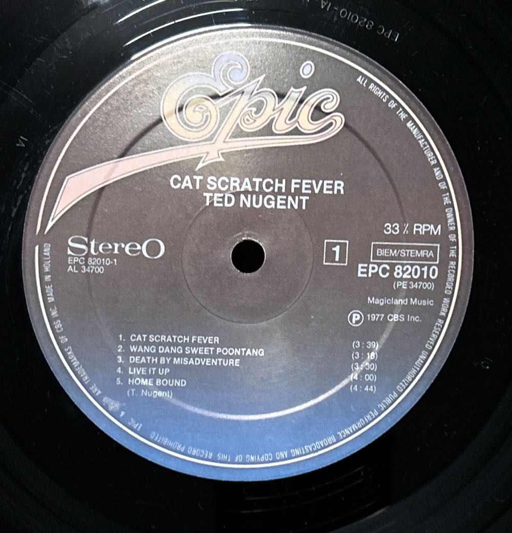 Cat Scratch Fever - Ted Nugent (12” - 38) music collectible - Main Image 4