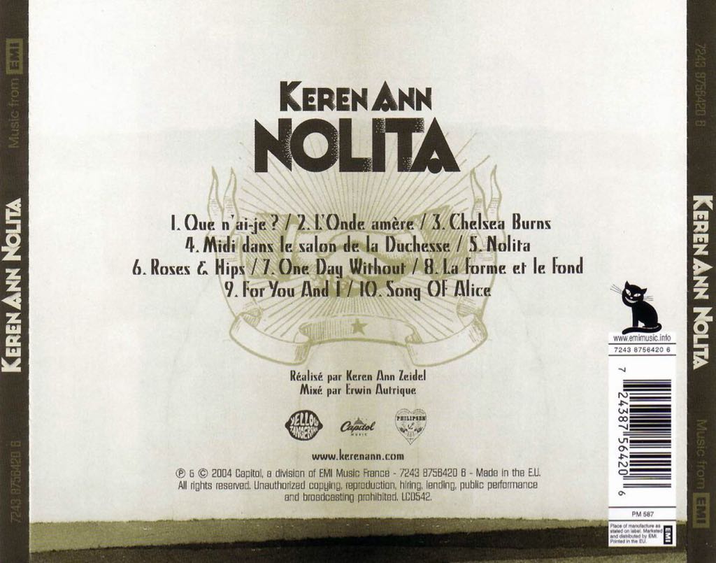 Nolita - Keren Ann (CD - 4554) music collectible [Barcode 8809144340612] - Main Image 2