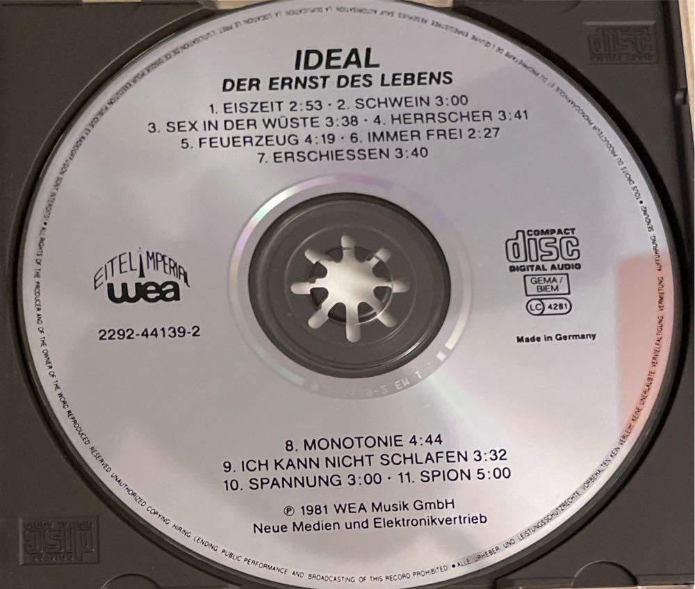 Der Ernst des Lebens - Ideal (CD - 40) music collectible [Barcode 022924413926] - Main Image 3