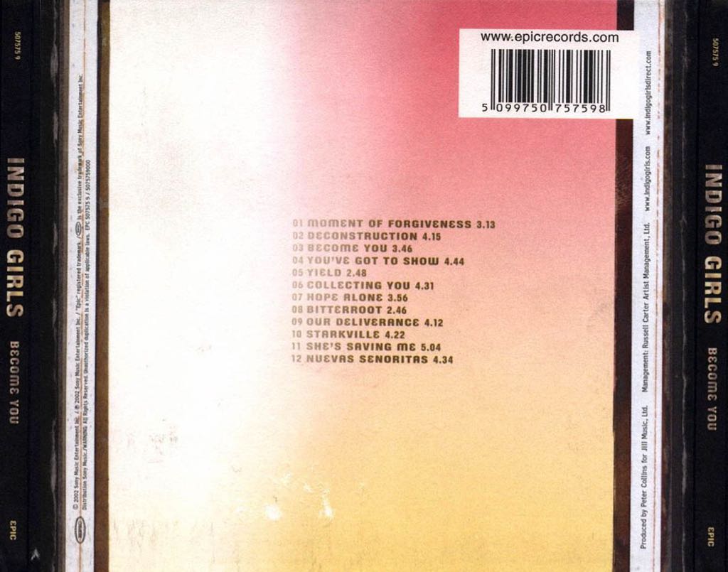 Become You - Indigo Girls (CD) music collectible [Barcode 696998613423] - Main Image 2