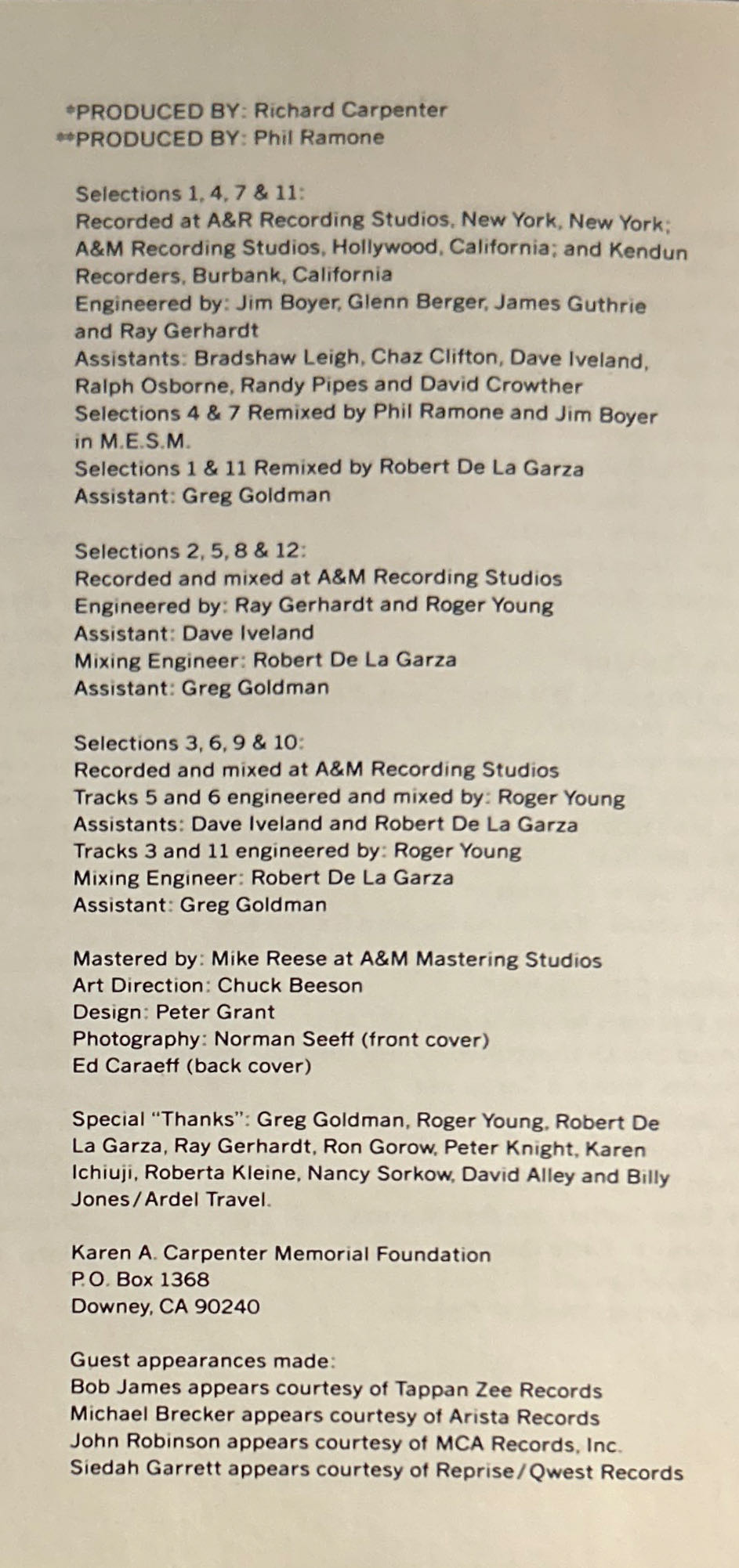 Lovelines - Carpenters (CD - 47) music collectible [Barcode 082839528221] - Main Image 3