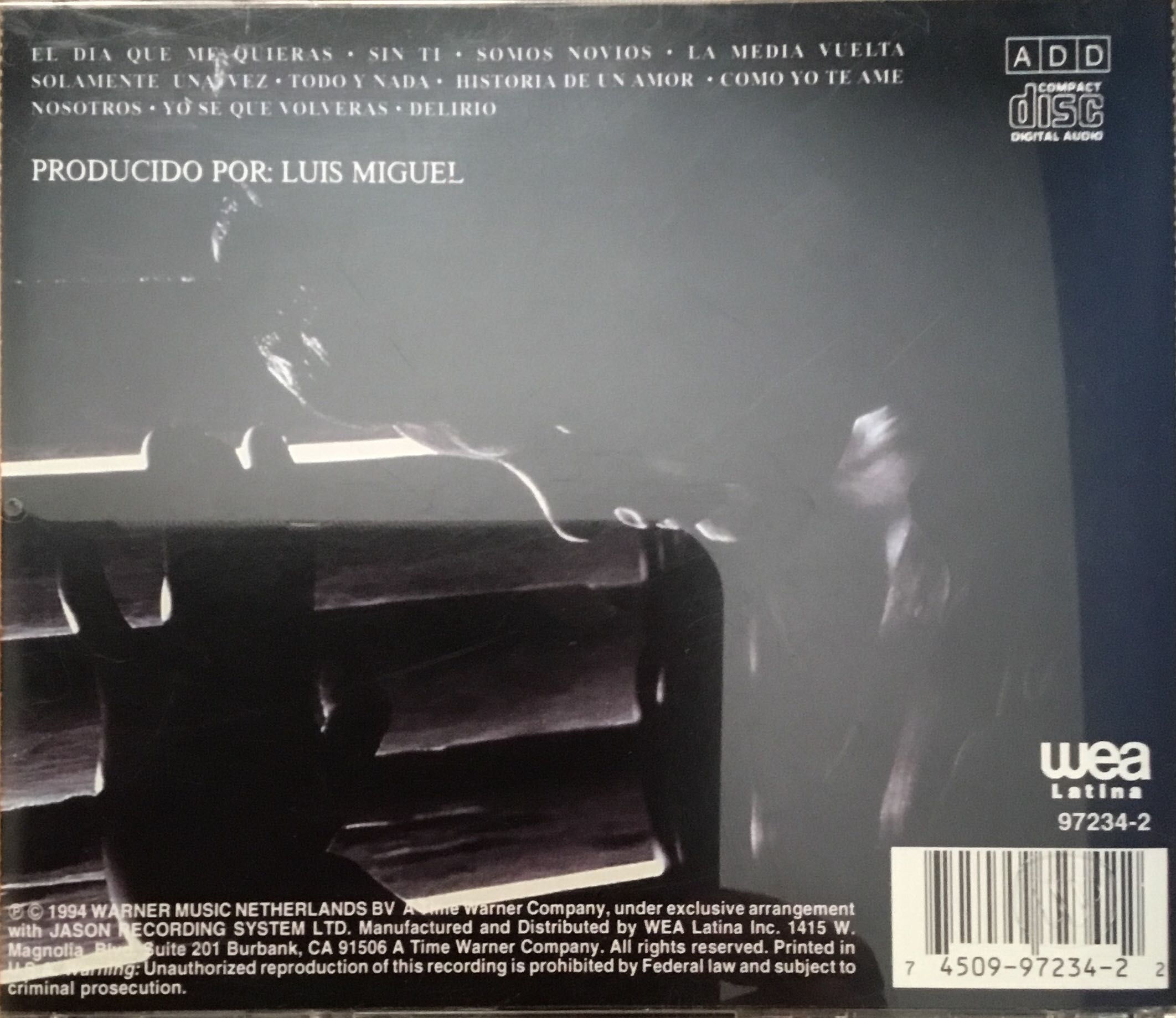 Segundo Romance - Luis Miguel (CD) music collectible [Barcode 745099723422] - Main Image 2