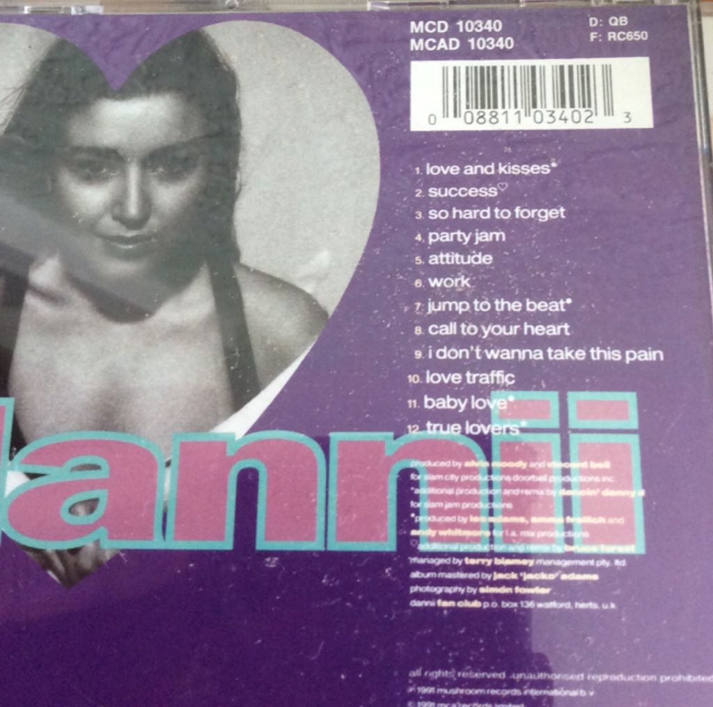 Love And Kisses - Minogue, Dannii (Cassette) music collectible [Barcode 008811034023] - Main Image 2