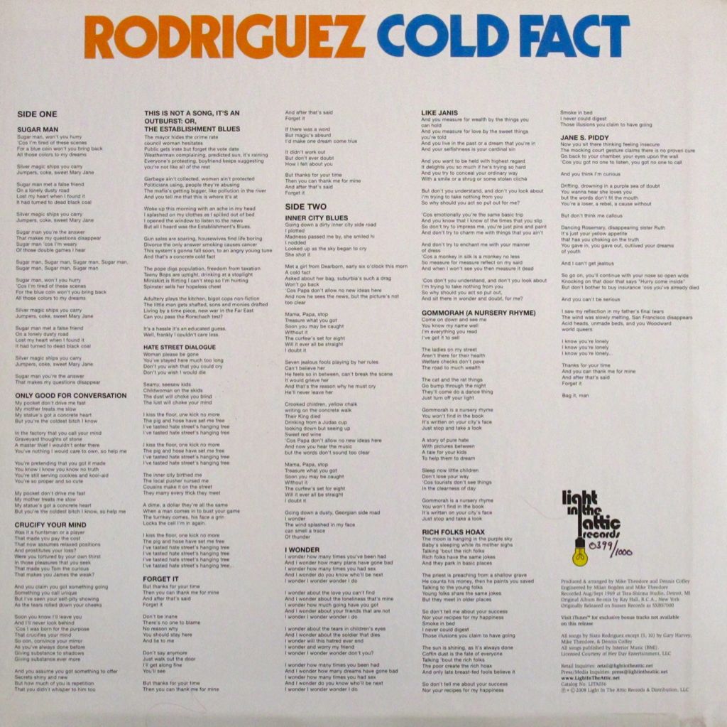 Cold Fact - Rodriguez (CD) music collectible [Barcode 9399431674524] - Main Image 2