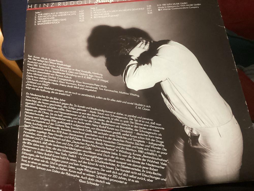 Reine Nervensache - Kunze,Heinz Rudolf (12”) music collectible [Barcode 022924414121] - Main Image 2