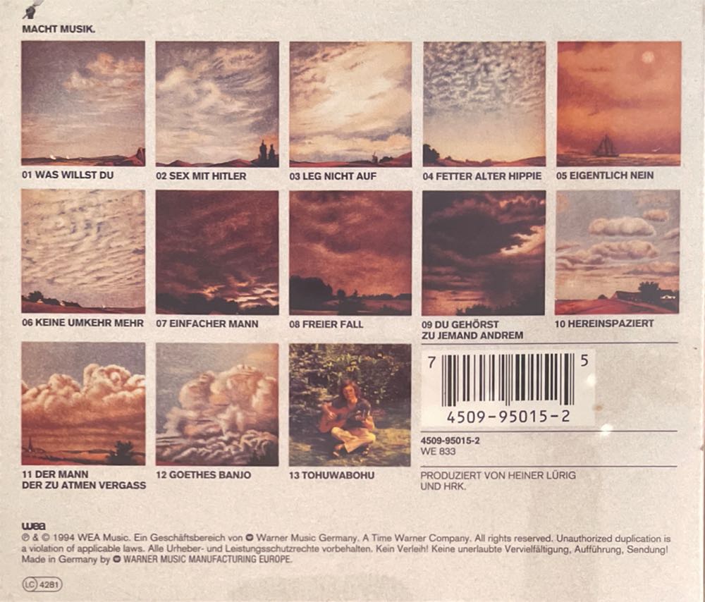 macht musik - Kunze, Heinz-Rudolf (CD - 56) music collectible [Barcode 745099501525] - Main Image 2