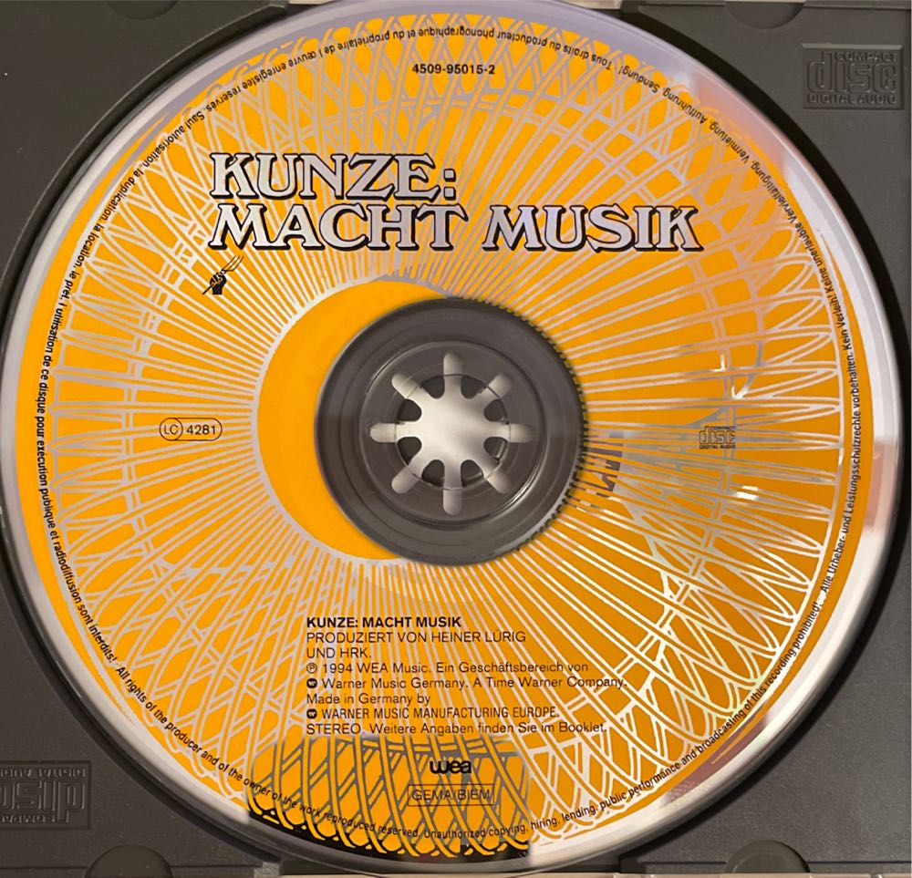 macht musik - Kunze, Heinz-Rudolf (CD - 56) music collectible [Barcode 745099501525] - Main Image 3