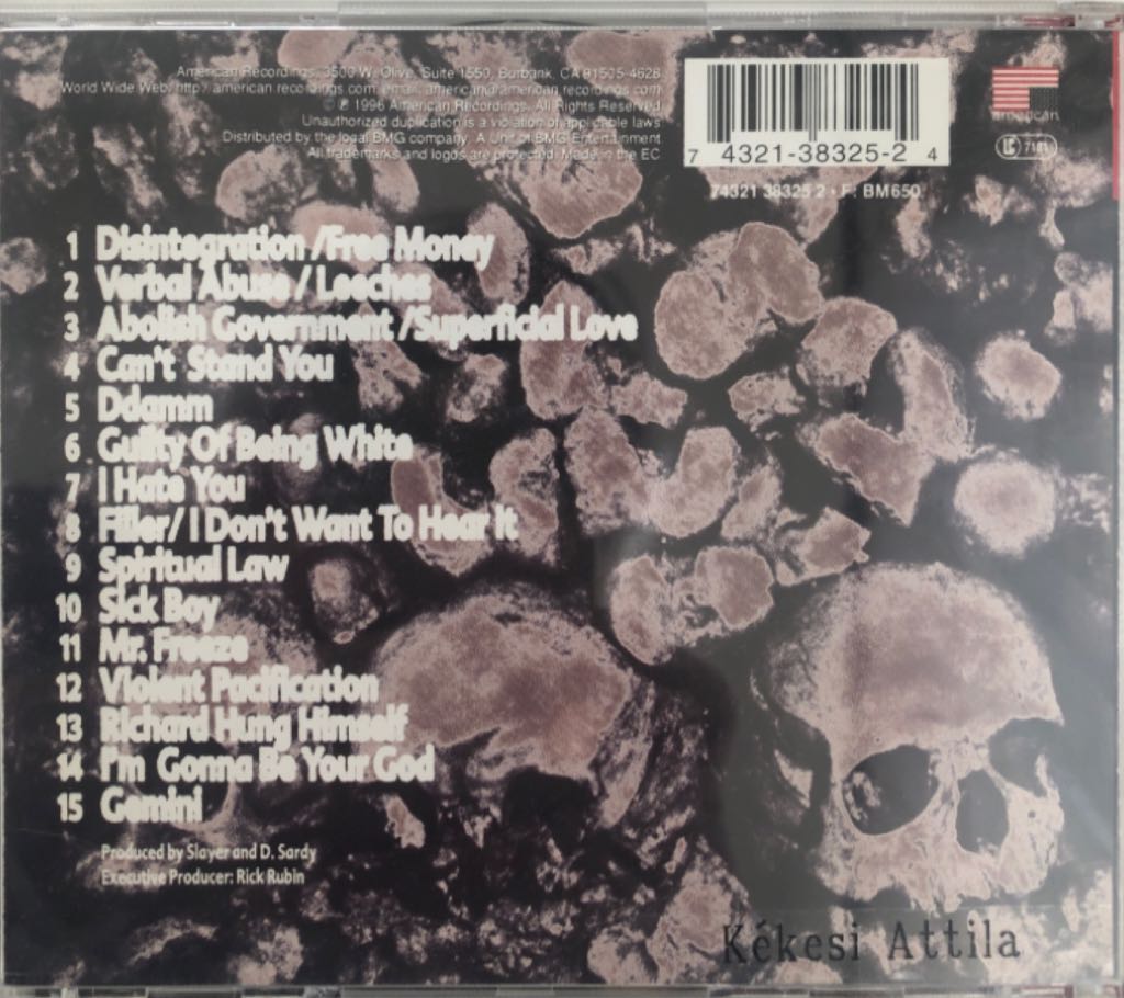 ”Undisputed Attitude” - Slayer (CD - 3519) music collectible [Barcode 743213832524] - Main Image 2