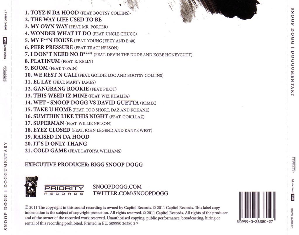 Doggumentary - Snoop Dogg (CD) music collectible [Barcode 5099902638027] - Main Image 2