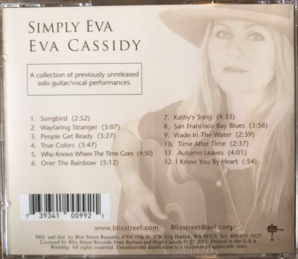 Simply Eva - Eva Cassidy (CD - 44) music collectible [Barcode 739341009921] - Main Image 4