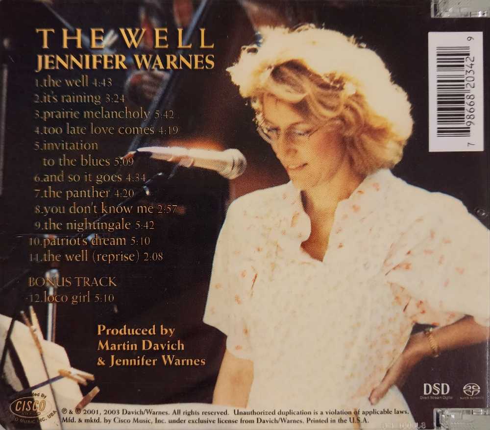 The Well - Jennifer Warnes (SACD) music collectible [Barcode 798668203429] - Main Image 2