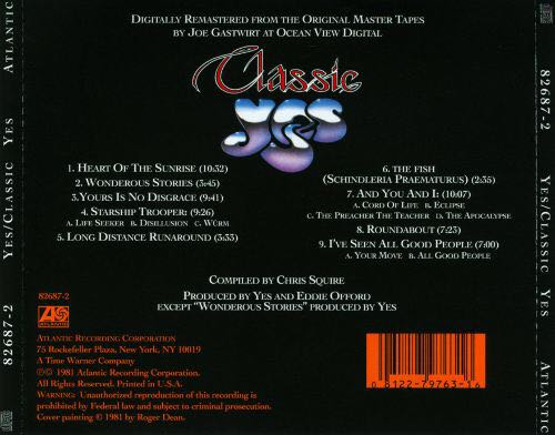 Classic Yes - Yes (CD - 65) music collectible [Barcode 075678158322] - Main Image 3