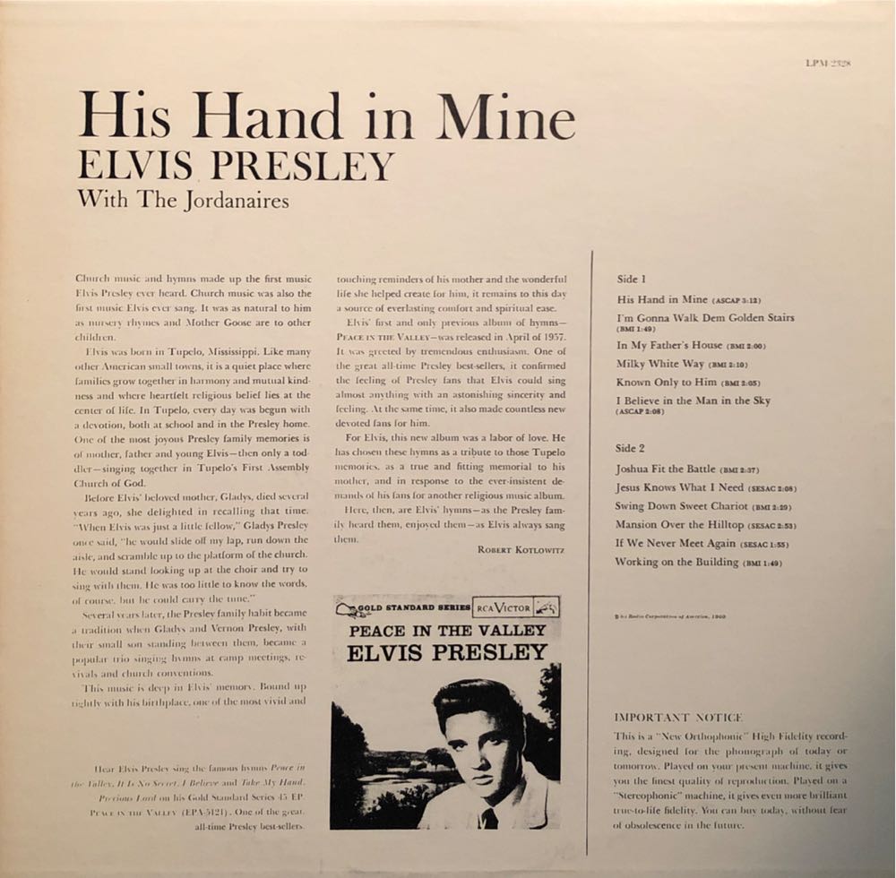 His Hand In Mine - Elvis Presley (MP3) music collectible - Main Image 2