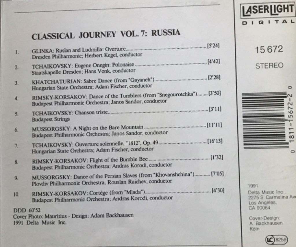 Classical Journey Vol7 Russia - Various (CD) music collectible [Barcode 018111567220] - Main Image 2