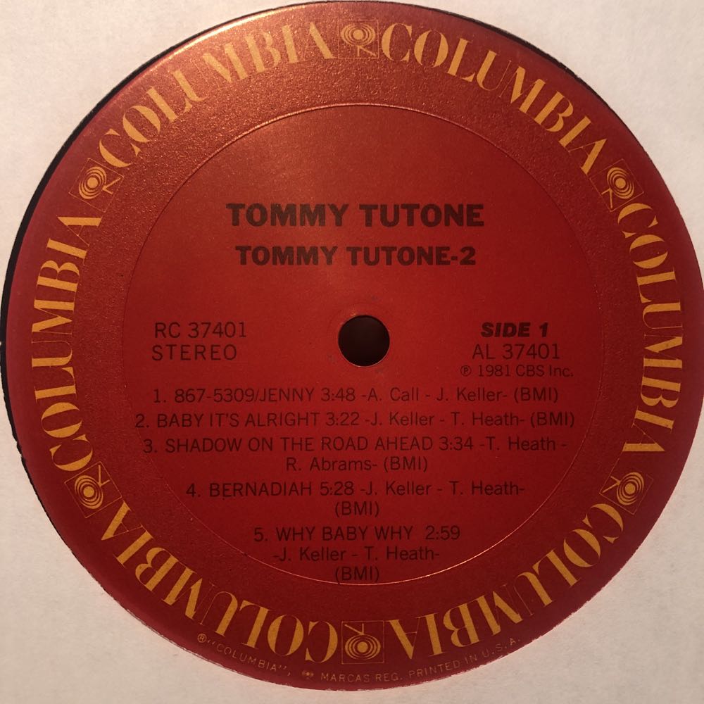 Tommy Tutone 2 - Tommy Tutone (12” - 38) music collectible [Barcode 074643740111] - Main Image 3