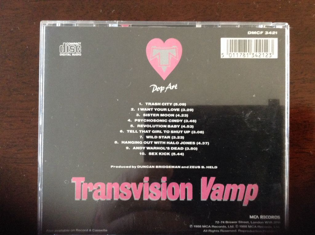 Pop Art - Transvision Vamp (CD) music collectible [Barcode 5011781342123] - Main Image 2