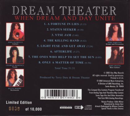 When Dream And Day Unite - Dream Theater (CD - 51:31) music collectible [Barcode 046633518826] - Main Image 2