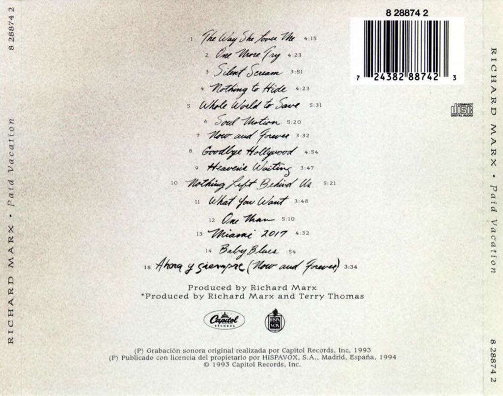 Paid Vacation - Richard Marx (CD) music collectible - Main Image 2