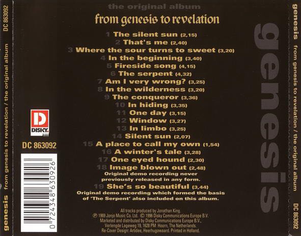 From Genesis To Revelation/Where the sour turns to sweat - Genesis (CD - 67) music collectible [Barcode 0724348630926] - Main Image 2