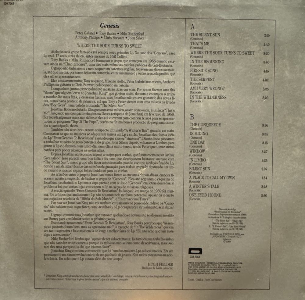 From Genesis To Revelation/Where the sour turns to sweat - Genesis (CD - 67) music collectible [Barcode 0724348630926] - Main Image 3