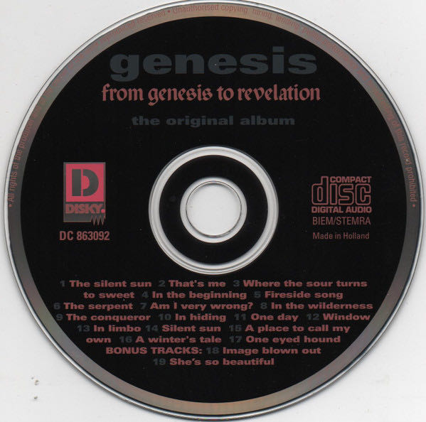 From Genesis To Revelation/Where the sour turns to sweat - Genesis (CD - 67) music collectible [Barcode 0724348630926] - Main Image 4
