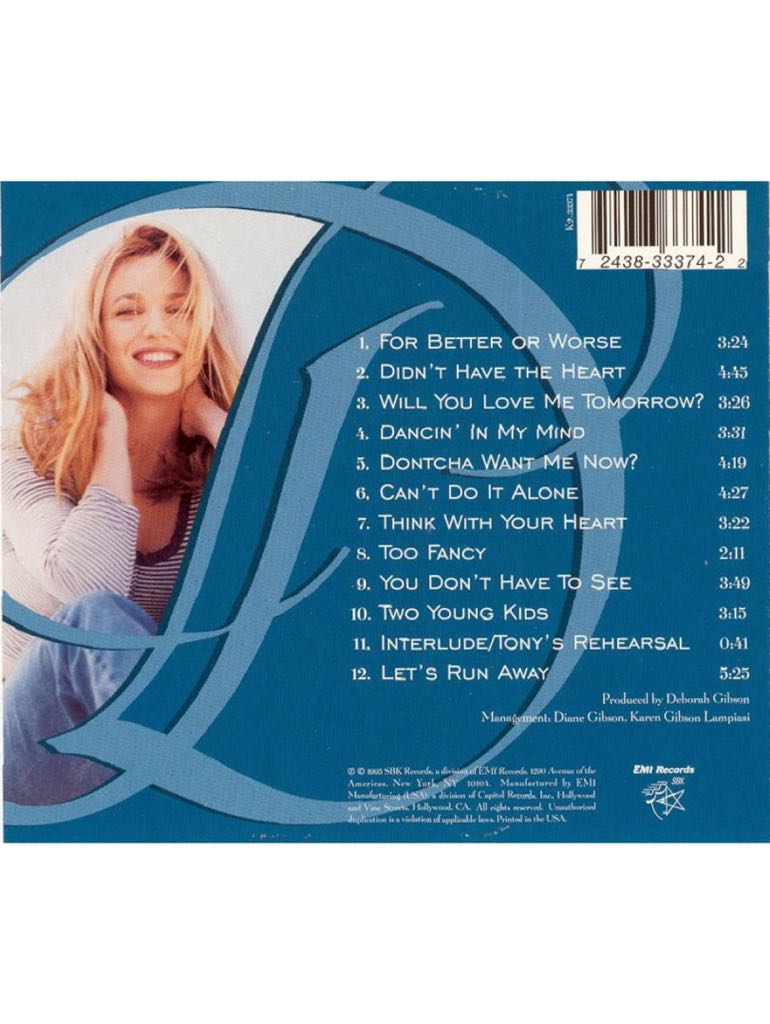 Debbie Gibson: Think With Your Heart - Gibson, Debbie (CD) music collectible [Barcode 724383337422] - Main Image 2