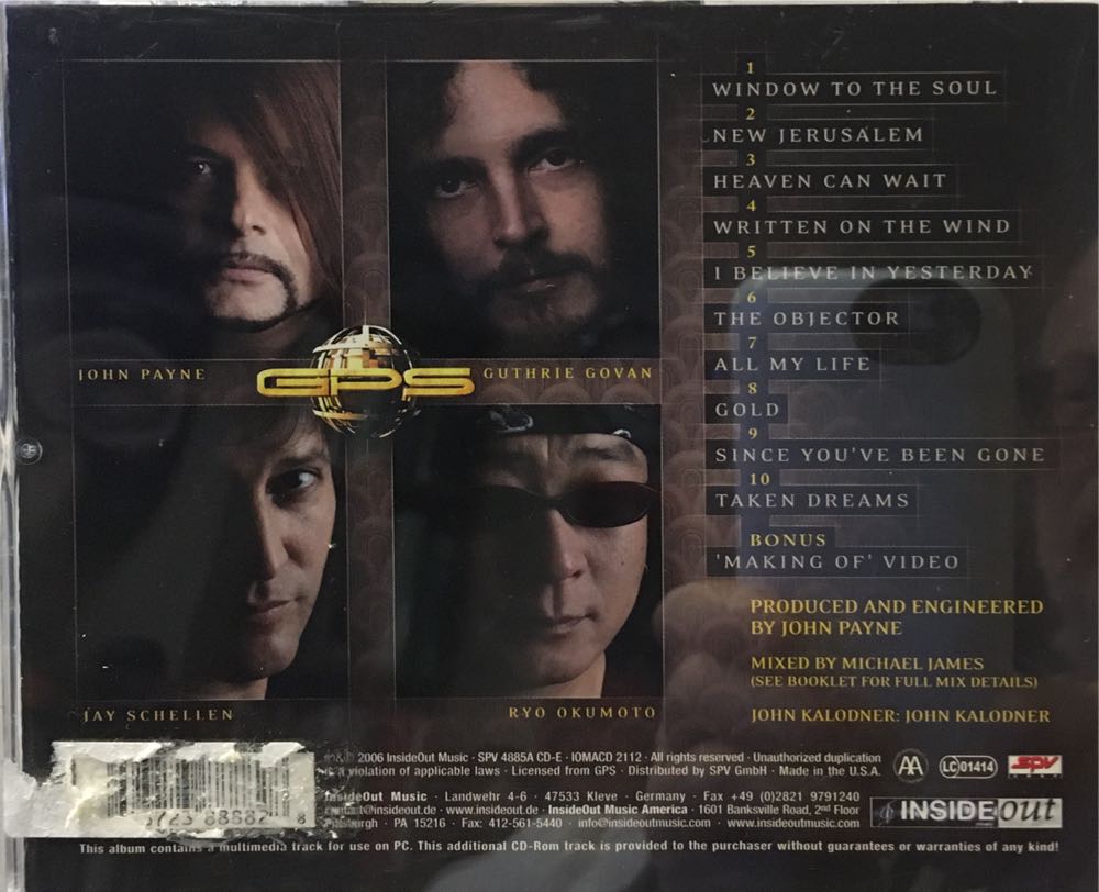 Window to the Soul - GPS (CD - 64) music collectible [Barcode 693723888828] - Main Image 2