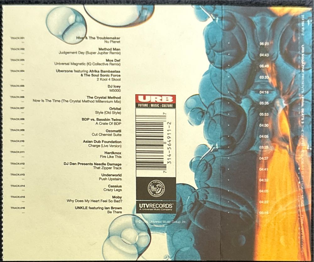 Urbal Beats Vol. 3 - Various Artists: Electronica (CD) music collectible [Barcode 731456491127] - Main Image 2