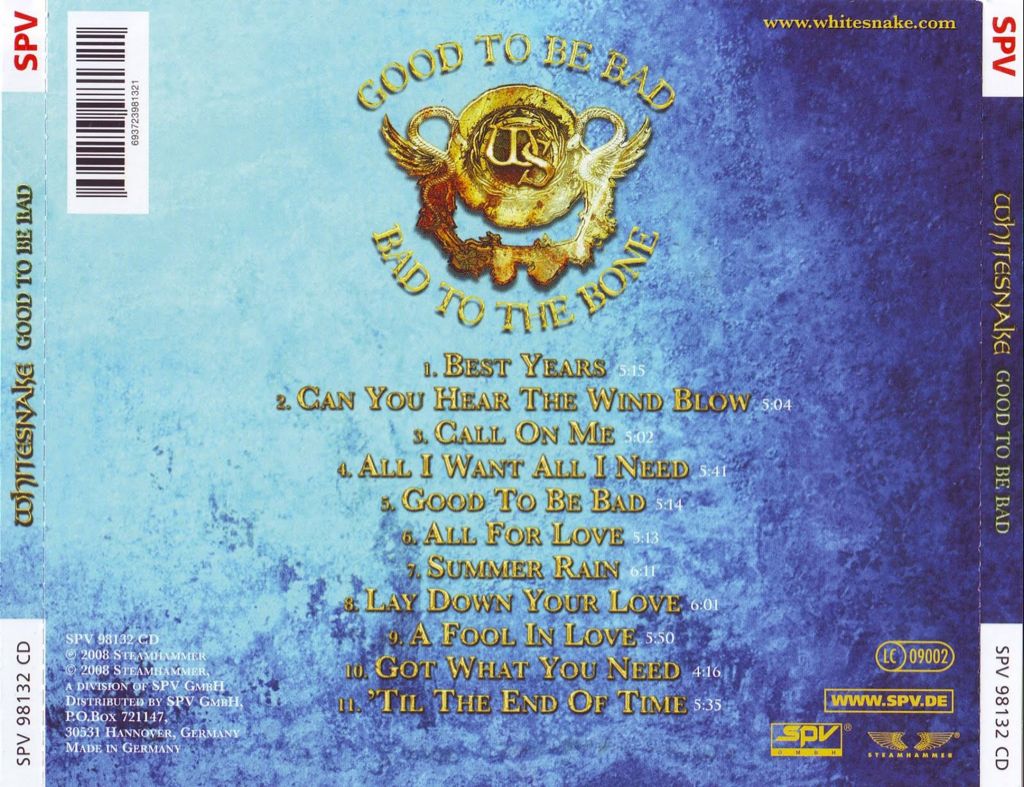 Good To Be Bad - Whitesnake (CD-R - 59) music collectible [Barcode 393723971321] - Main Image 2
