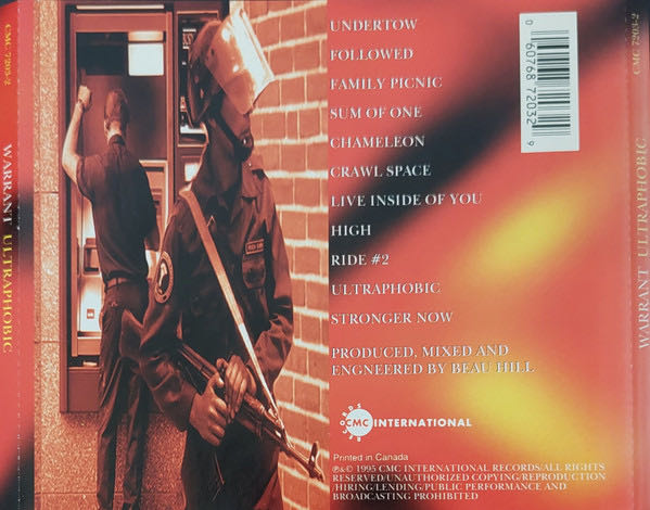 Ultraphobic - Warrant (CD-R - 43) music collectible [Barcode 060768720329] - Main Image 4