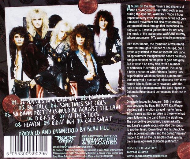 Dirty Rotten Filthy Stinking Rich - Warrant (CD) music collectible [Barcode 4988009633657] - Main Image 2