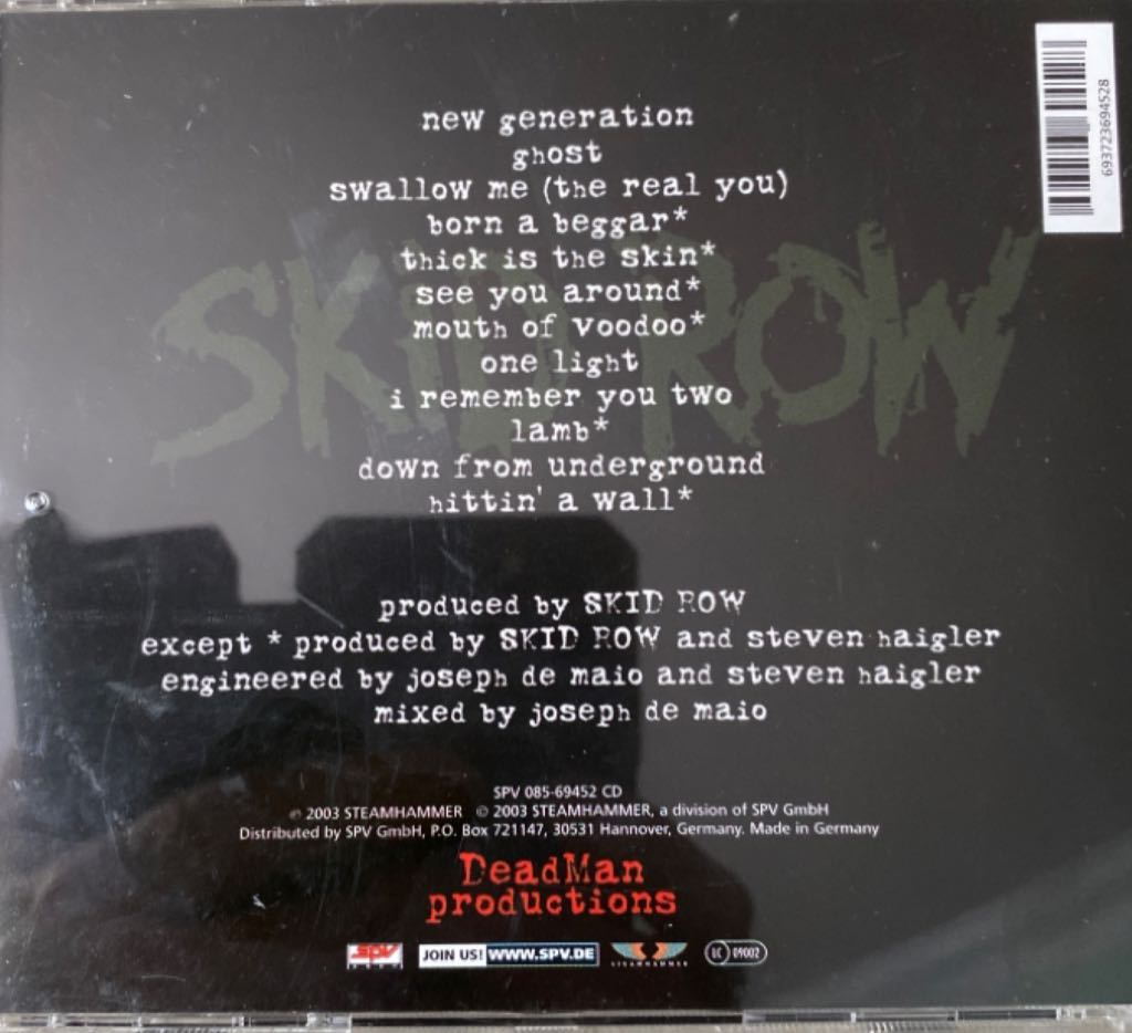 Skid Row: Thickskin - Skid Row (CD - 4646) music collectible [Barcode 693723694528] - Main Image 2