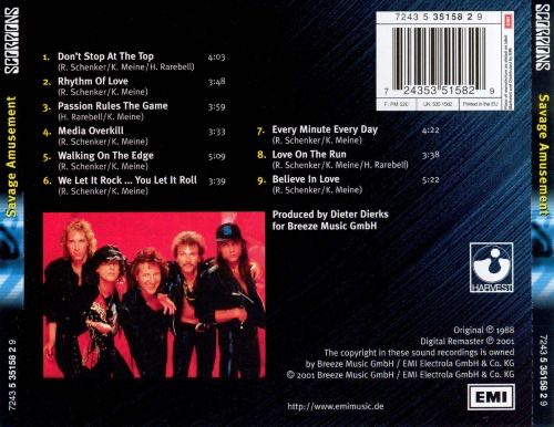 Savage Amusement - Scorpions (CD - 37:19) music collectible [Barcode 042223896329] - Main Image 3