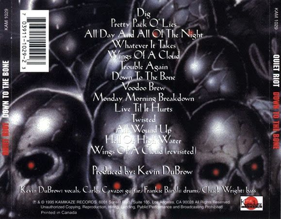 Down To The Bone - Quiet Riot (CD - 6845) music collectible [Barcode 703911102923] - Main Image 2