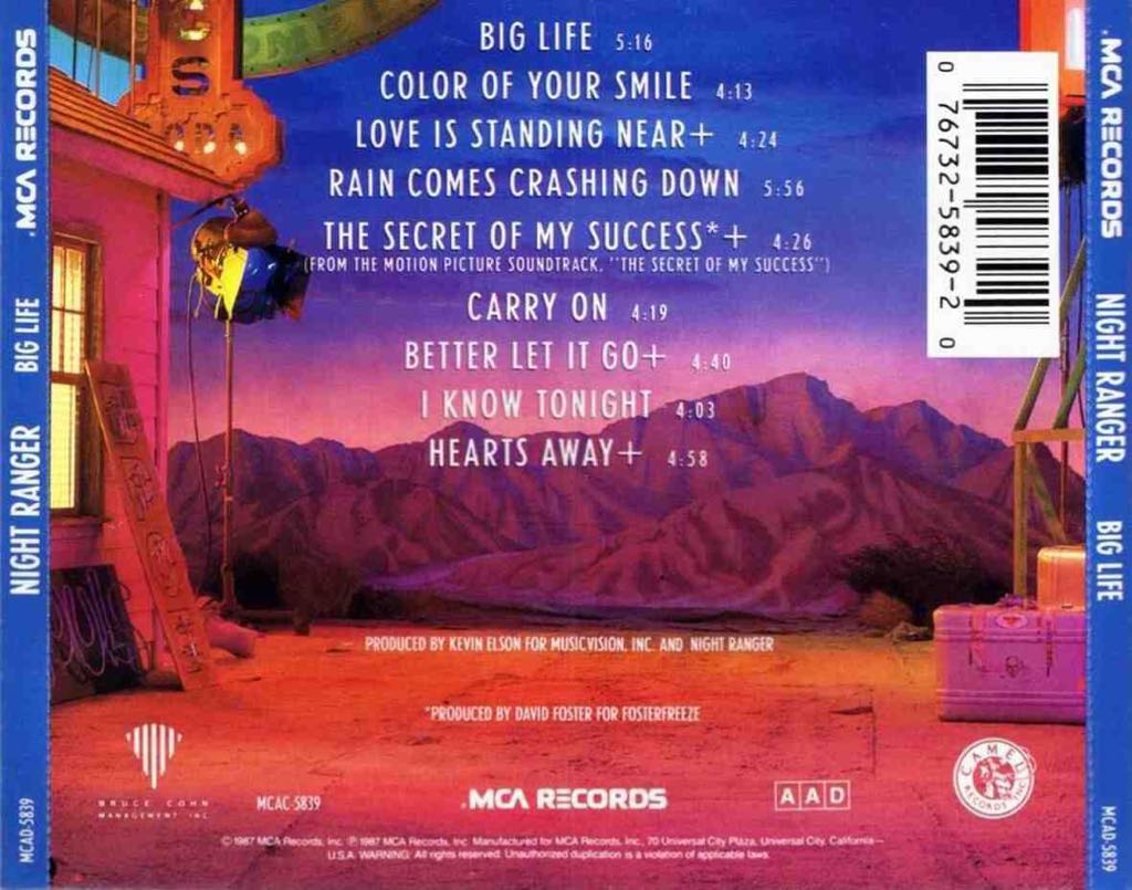 Big Life - Night Ranger (CD - 42:15) music collectible [Barcode 076732583920] - Main Image 2