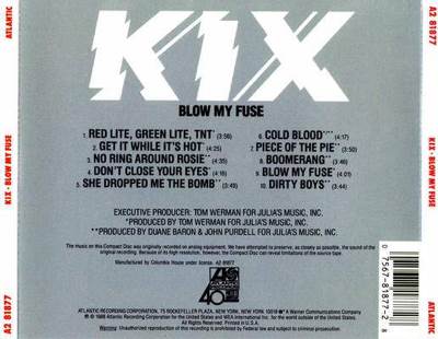 Blow My Fuse - Kix (CD - 40) music collectible [Barcode 075678187728] - Main Image 2