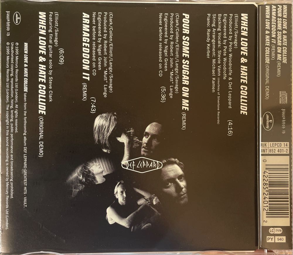 When Love and Hate Collide - Def Leppard (CD) music collectible [Barcode 042285240122] - Main Image 2