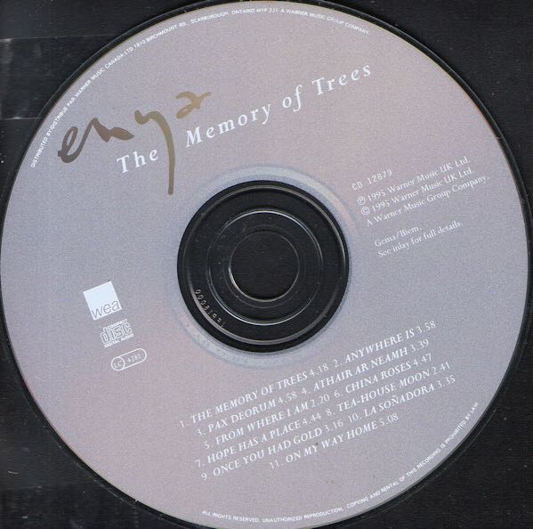Memory of Trees - Enya (CD - 44) music collectible [Barcode 706301287927] - Main Image 4