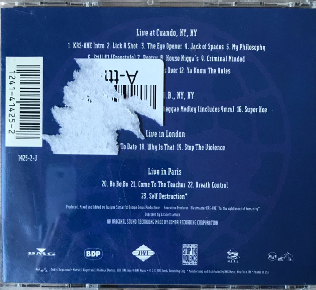 Live Hardcore Worldwide - Boogie Down Productions (CD) music collectible [Barcode 012414142528] - Main Image 2