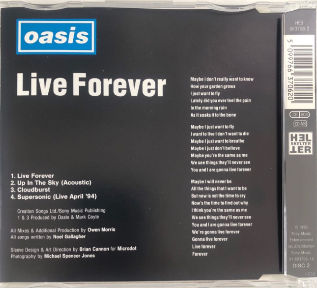 Live Forever - Oasis (CD) music collectible [Barcode 5055019601224] - Main Image 2