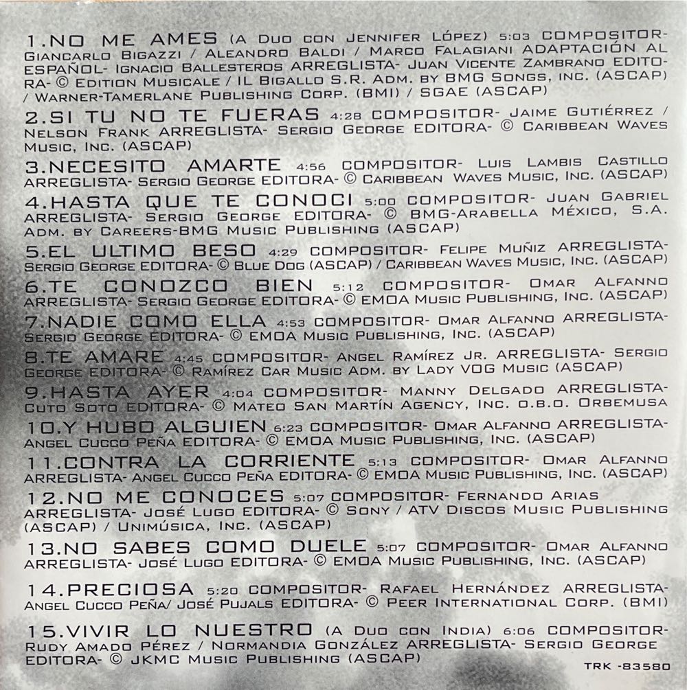 Desde Un Principio: From The Beginning - Marc Anthony (CD) music collectible [Barcode 037628358022] - Main Image 3