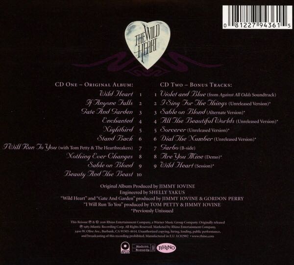 CD : Wild Heart, The - Nicks, Stevie (CD - 46) music collectible [Barcode 075679008428] - Main Image 2