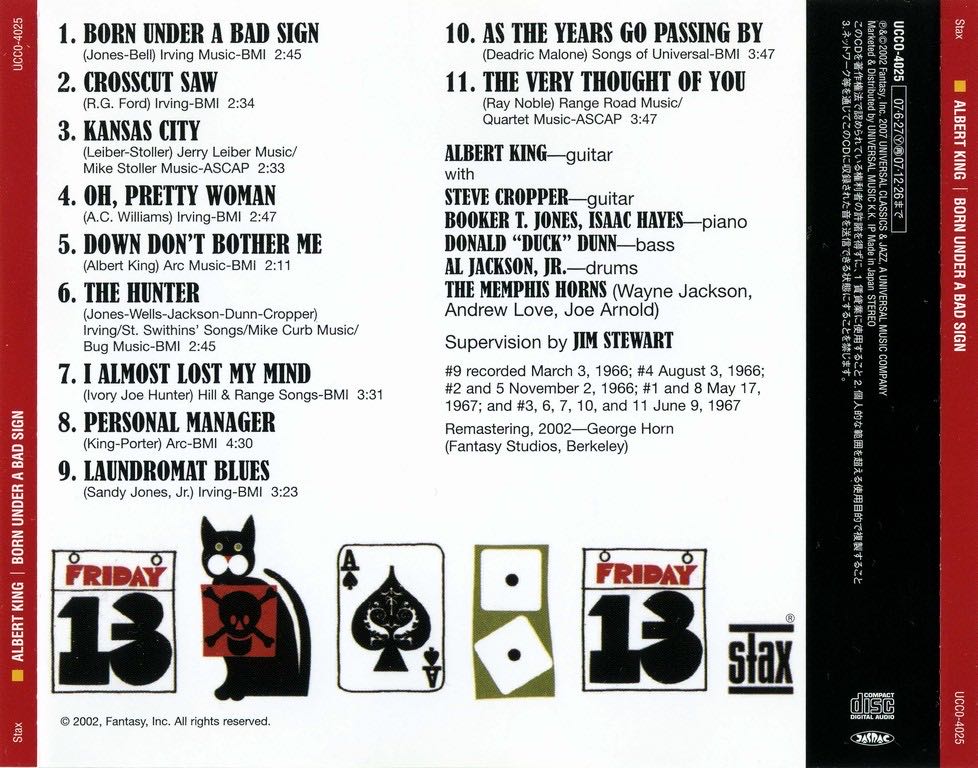 Born Under A Bad Sign (Stax Remasters) - Albert King (CD - 34) music collectible [Barcode 888072343344] - Main Image 3