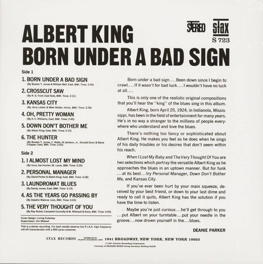 Born Under A Bad Sign (Stax Remasters) - Albert King (CD - 34) music collectible [Barcode 888072343344] - Main Image 4